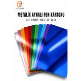 everart Metalik Aynalı Fon Kartonu A4 Boyutunda. 10 Ana Renk. 3 Paket