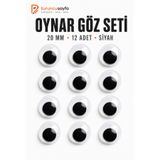 everart Siyah Oynar Göz 20 mm 1 Paket | Amigurumi, Keçe, Kukla, Oyuncak, El İşi, Okul Öncesi Etkinlik ve Hobi Malzemesi