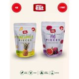 Evereat Ananas-İncir Freeze Dry Meyve Cipsi 2'Li Paket Doğal Atıştırmalık Seti