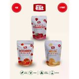 Evereat Çilek-Cennet Hurması-Kavun Freeze Dry Meyve Cipsi 3'Lü Paket Doğal Atıştırmalık