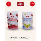 Evereat Çilek-Dut Freeze Dry Meyve Cipsi 2'Li Paket Doğal Sağlıklı Atıştırmalık