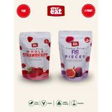 Evereat Çilek-İncir Freeze Dry Meyve Cipsi 2'Li Paket Doğal Atıştırmalık Seti