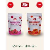 Evereat Frambuaz-Cennet Hurması Freeze Dry Meyve Cipsi 2'li Paket Doğal Atıştırmalık - 2 Adet