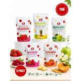 Evereat Freeze Dry Meyve Cipsi 5'li Set Çilek Ananas Frambuaz Cennet Hurması Elma Kurutulmuş Meyve - 5 Adet