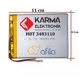 Everest 3.7V 3500Mah Tablet Bataryasi, Pili Hdt 3483110 (11 Cm)