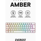 Everest Amber Type-C Bağlantılı Rgb Ledli Mekanik Gaming Oyuncu Klavye Q Red Switch - Beyaz