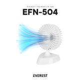 Everest EFN-504 360 Derece Dönüş Çift 2 Kademeli Taşınabilir Mini Masaüstü Beyaz Fan Vantilatör