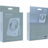 Everest EFN-601 Beyaz 2000MAH 4 Kademeli 4000RPM Hız Metal Ayak Masaüstü USB Fan