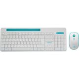 Everest Elite KM-6388 Beyaz-Mavi Kablosuz LC Layout Multimedia Klavye + Mouse Set