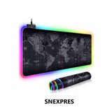 Everest Grup Dünya Desenli Işıklı Rgb Oyuncu Mouse Pad 78x30 Cm Kaymaz Ledli Mousepad Işıklı Mauspad