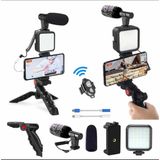 Everest Grup Video Making Kit Mikrofon LED Işık Mini Tripod Için Telefon Vlog Video Kayıt