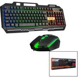 Everest HKM-X86 Quin Gökkuşağı Işıklı USB Kablolu Klavye - Mouse Set 150CM Kablo