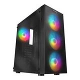 Everest Kasa Faced V1 Mesh Temperli 4x12Cm Rainbow Fanlı Atx Mid-T Gaming (Power (Siyah)