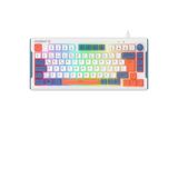 Everest KB-75 Smooth Beyaz/Mavi/Turuncu Rgb Aydınlatmalı Q Membrane Klavye Sessiz Klavye Oyuncu Klavyesi
