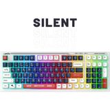Everest Kb-98 Sessiz Rainbow Q Türkçe Klavye Membrane Oyuncu Klavyesi Gaming Klavye - Beyaz - Mavi
