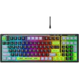 Everest KB-98 SILENT SESSİZ Type-C Bağlantılı Türkçe Q Membrane Rainbow Gaming Oyuncu Klavyesi Siyah/Gri/Yeşil - 1 - Siyah - Yeşil