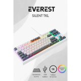 Everest Kb-98 Sılent Tkl Beyaz/gri Mavi Rainbow Q Membrane Klavye beyaz-gri