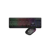 Everest Km-1500 Siyah Kablosuz Rainbow Aydınlatmalı Q Multimedia Klavye + Mouse Set Modern Tasarım 826334