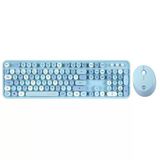 Everest KM-6282 Round Renkli Tuşlu Mavi Kablosuz Q Multimedia Klavye + Mouse Set
