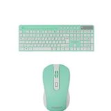 Everest KM-730 Yeşil Beyaz Kablosuz Q Multimedia Klavye + Mouse Set