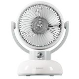 Everest Masaüstü USB Mini Fan - 4 İnç Sessiz Led Işıklı Retro Vantilatör, 1200mAh Şarj Edilebilir Bataryalı 3 Kademeli Taşınabilir Fan