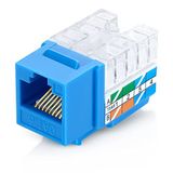 Everest Media Solutions 90 Derece Açılı CAT6/5e Keystone Jak Mavi Renkli - İnce Profil, UTP RJ45 Dişi Ethernet Konnektörü - Hız Sonlandırma Aracı ile Uyumlu - easyJACK - 20'li Paket