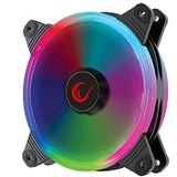 Everest Rampage 4C120 12 cm Double Ring 5 Renk LED'li Gökkuşağı Rainbow Kasa Fanı