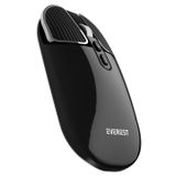 Everest SM-620 2in1 Bluetooth+2,4Ghz Şarjlı Metalik Süper Sessiz Mobil-TV-PC Destekli Kablosuz Mouse (SİYAH)