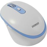 Everest SM-BT42 USB Beyaz/mavi 3in1 Bluetooth ve 2.4ghz Şarj Edilebilir Kablosuz Mouse - Beyaz - Mavi