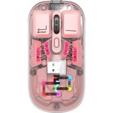 Everest SM-BT89 Opal Şarj Edilebilir Sessiz Pembe Transparan Rgb 2in1 2bt ve 2.4ghz Kablosuz Mouse