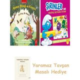 Everest Yayınları Ağustos Böceği ve Karınca + Şirinler ile Hikayeli Boyama Kitabı - Şirinler Salatası + Yaramaz Tavşan Masalı