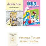 Everest Yayınları Amida Ana + Şirinler ile Hikâyeli Boyama Kitabı - Şirine + Yaramaz Tavşan Masalı