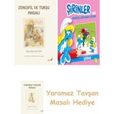 Everest Yayınları Beatrix Potter 15 - Zencefil ve Turşu Masalı + Şirinler ile Hikâyeli Boyama Kitabı - Şirine + Yaramaz Tavşan Masalı