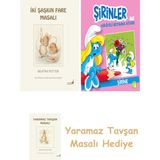 Everest Yayınları Beatrix Potter 5 - Iki Şaşkın Fare Masalı + Şirinler ile Hikâyeli Boyama Kitabı - Şirine + Yaramaz Tavşan Masalı