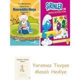 Everest Yayınları Çağdaş Yorumla Nasreddin Hoca - Karikatür/şiir + Şirinler ile Hikayeli Boyama Kitabı - Şirinler Salatası + Yaramaz Tavşan Masalı