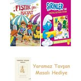 Everest Yayınları Fıstık Gibi Hayat + Şirinler ile Hikayeli Boyama Kitabı - Şirinler Salatası + Yaramaz Tavşan Masalı