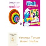 Everest Yayınları Ilk Kitaplarım - Renkler (Ciltli) + Şirinler ile Hikayeli Boyama Kitabı - Şirinler Salatası + Yaramaz Tavşan Masalı