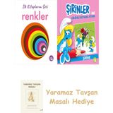 Everest Yayınları Ilk Kitaplarım - Renkler (Ciltli) + Şirinler ile Hikâyeli Boyama Kitabı - Şirine + Yaramaz Tavşan Masalı