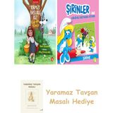 Everest Yayınları Kırmızı Başlıklı Kız Kurda Karşı + Şirinler ile Hikâyeli Boyama Kitabı - Şirine + Yaramaz Tavşan Masalı