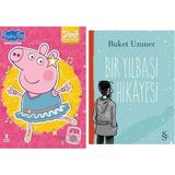 Everest Yayınları Peppa Pig-Simli Çıkartmalı Boyama Kitabı + Bir Yılbaşı Hikayesi - Hayır