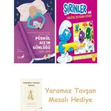 Everest Yayınları Püskül Kız’ın Günlüğü + Şirinler ile Hikayeli Boyama Kitabı - Şirinler Salatası + Yaramaz Tavşan Masalı