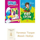 Everest Yayınları Şirinler ile Hikayeli Boyama Kitabı - Şirinler Salatası + Pırt Çocuk 1 - Ilk Koku + Yaramaz Tavşan Masalı