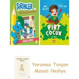 Everest Yayınları Şirinler ile Hikâyeli Boyama Kitabı - Yabani Şirin + Pırt Çocuk 1 - Ilk Koku + Yaramaz Tavşan Masalı