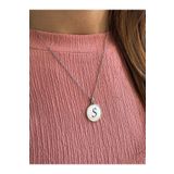 Everglow Jewelry Asansörlü Sedef S Harfi Gümüş Kolye