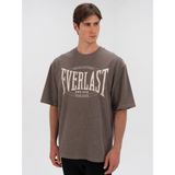 Everlast Authentic Boxing Oversize Koyu Vizon Erkek Tişört - Koyu Bej