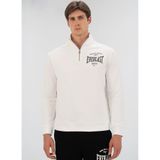 Everlast Beyaz Erkek Fermuarlı Regular Fit Sweatshirt TM0104 112-Everlast Bronx NYC H.Zip