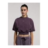 EVERLAST Bronx 1910 Oversize Mor Crop Kadın Kısa Kollu Sweatshirt