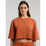 Everlast Bronx 1910 Oversize Turuncu Crop Kadın Tişört - XL