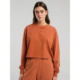 Everlast Bronx 1910 Oversize Turuncu Crop Uzun Kollu Kadın Tişört - XL