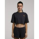 Everlast Classics Wmn Kadın Crop Tişört Füme Renk %100 Pamuklu Rahat Kesim Günlük Kullanım - XL